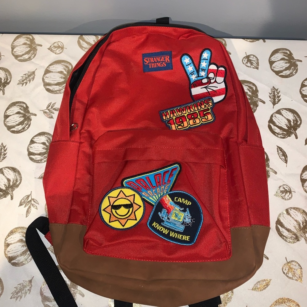 Stranger Things Red Backpack Patches School Camp Funko